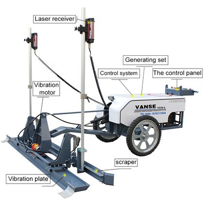 VANSE Laser Leveling Machine Manufacturer Prowadzony za Dwukołowym Lekkim Wibracyjnym Układarką Asfaltu Laser Leveling Machine